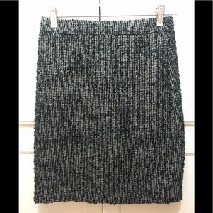 J Crew black metallic gold white pencil skirt 0